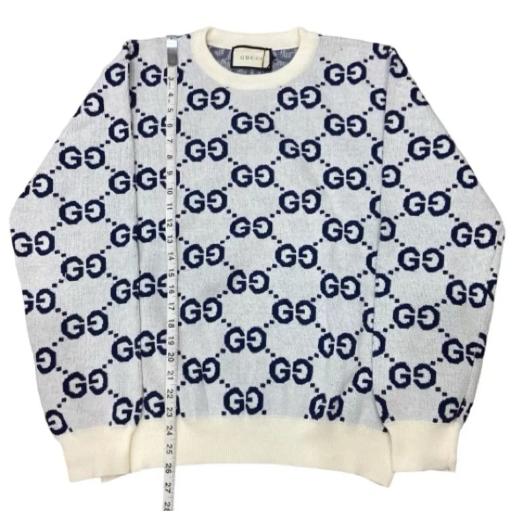 Gucci Men's White Logo Crewneck Sweater
